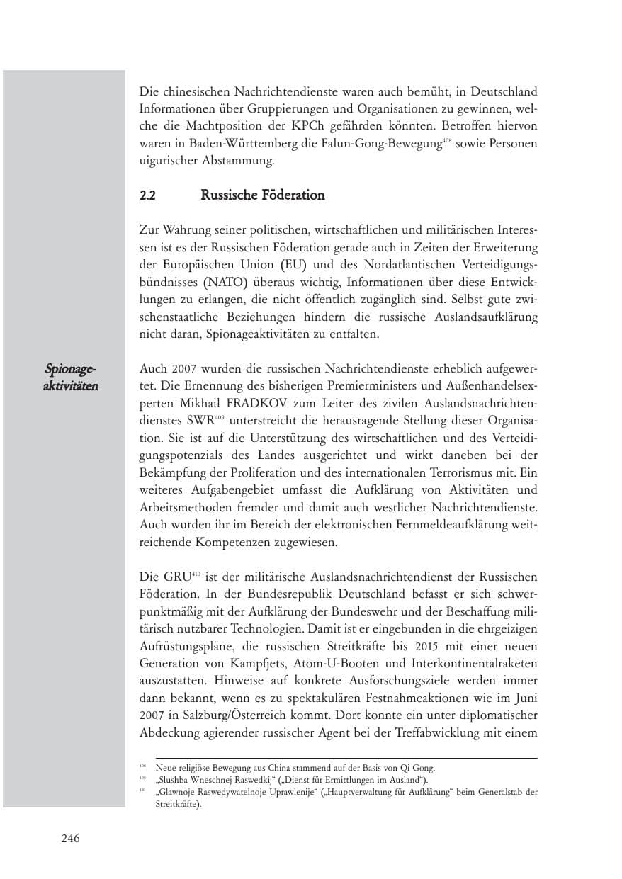 Seite 247 des Verfassungsschutzbericht 2007 Baden-Württemberg