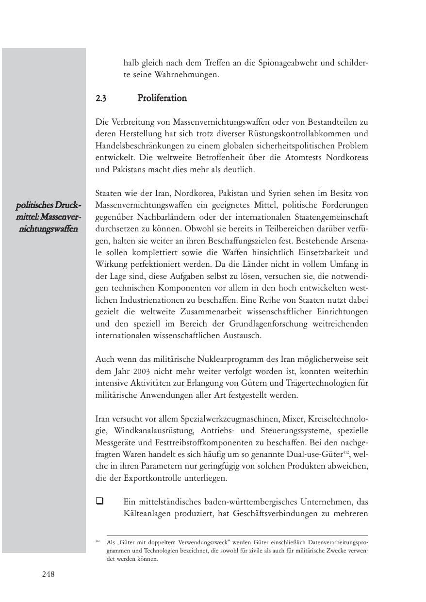 Seite 249 des Verfassungsschutzbericht 2007 Baden-Württemberg