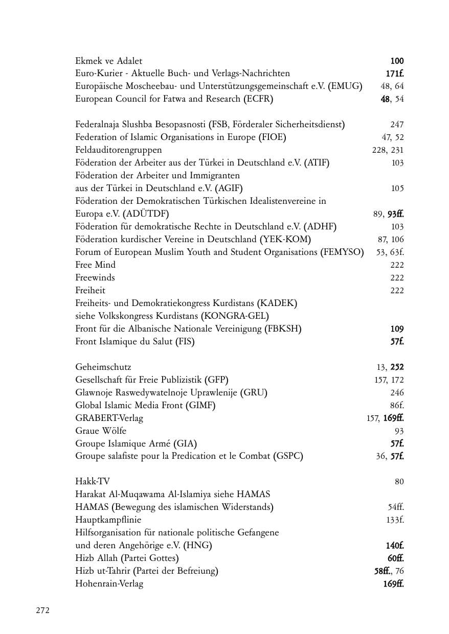 Seite 273 des Verfassungsschutzbericht 2007 Baden-Württemberg