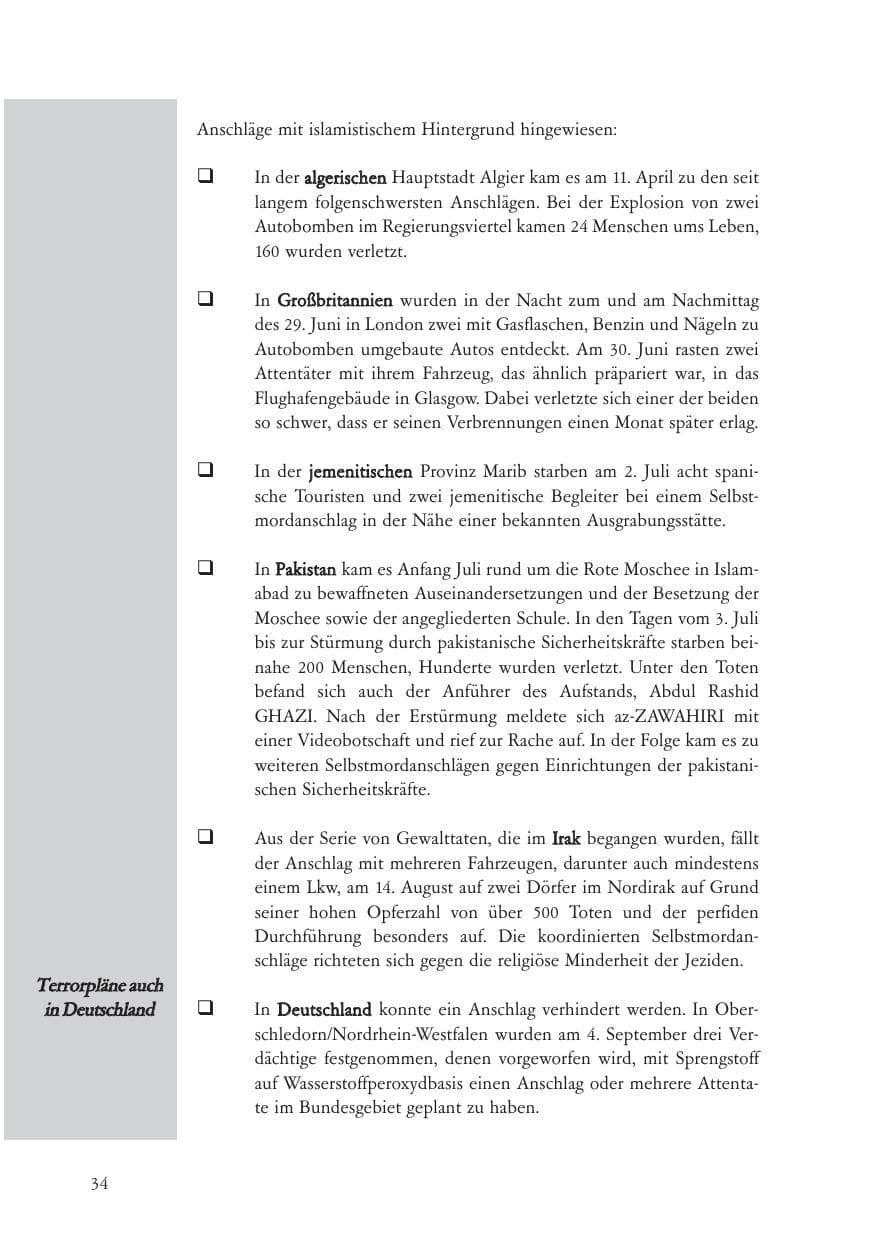 Seite 35 des Verfassungsschutzbericht 2007 Baden-Württemberg