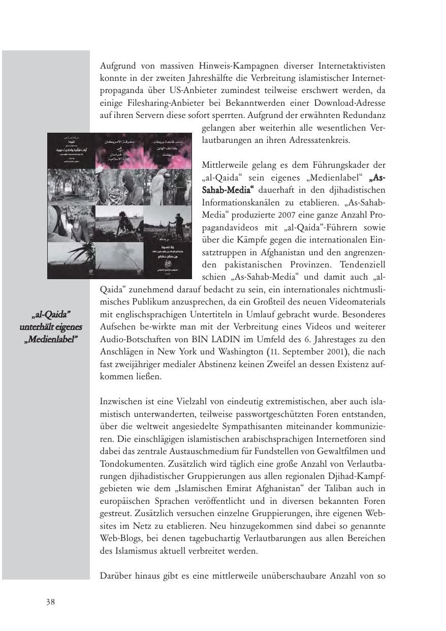 Seite 39 des Verfassungsschutzbericht 2007 Baden-Württemberg