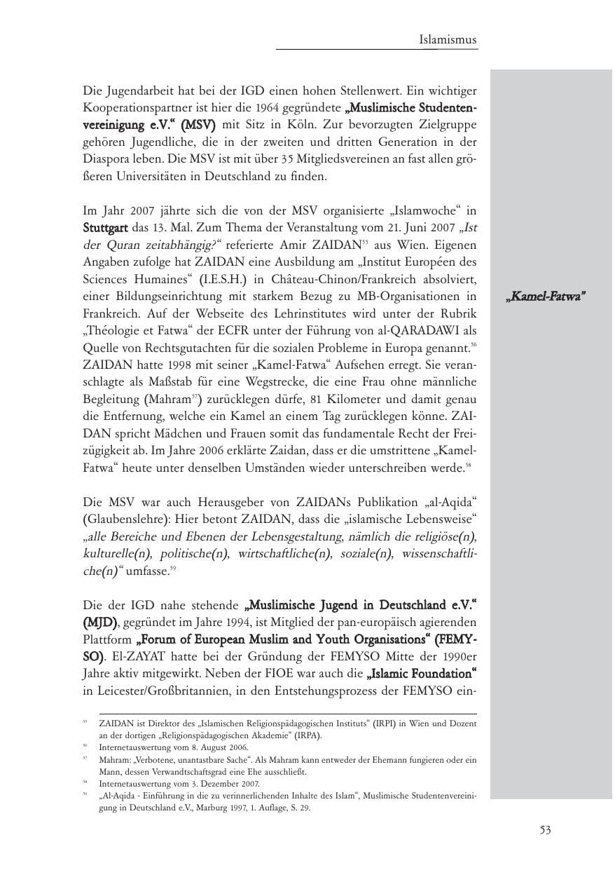 Seite 54 des Verfassungsschutzbericht 2007 Baden-Württemberg