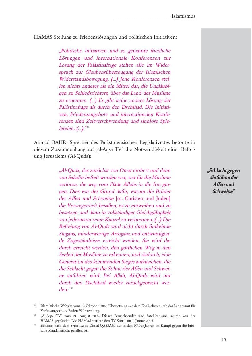 Seite 56 des Verfassungsschutzbericht 2007 Baden-Württemberg