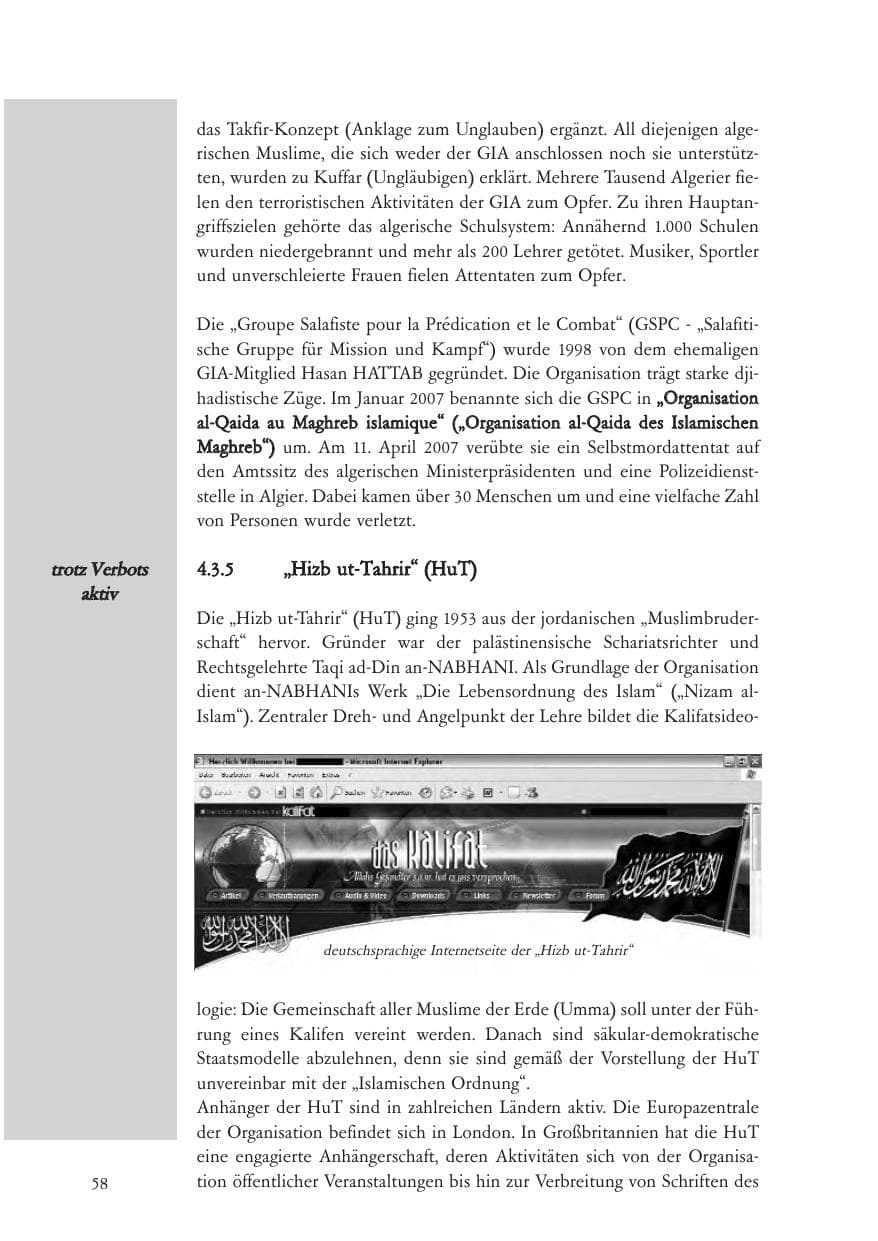 Seite 59 des Verfassungsschutzbericht 2007 Baden-Württemberg