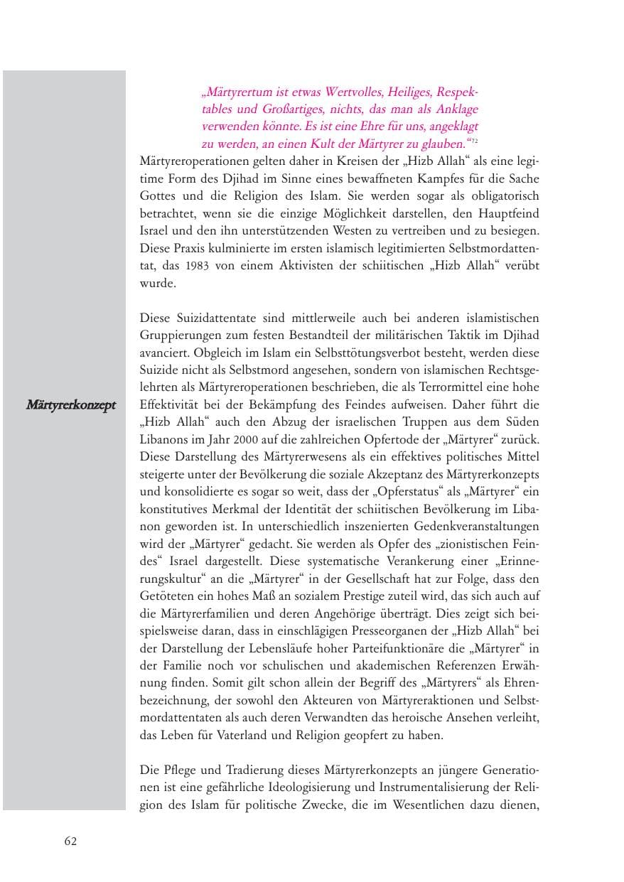 Seite 63 des Verfassungsschutzbericht 2007 Baden-Württemberg