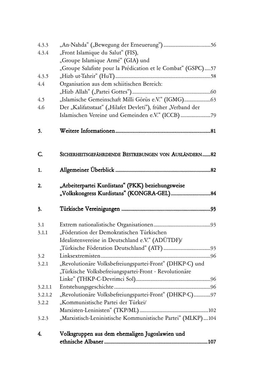Seite 8 des Verfassungsschutzbericht 2007 Baden-Württemberg