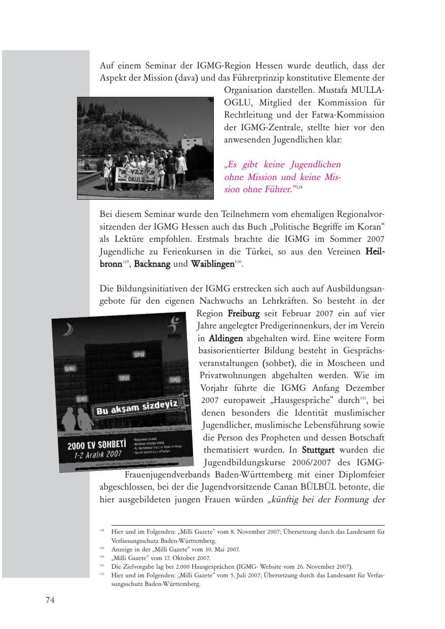 Seite 75 des Verfassungsschutzbericht 2007 Baden-Württemberg