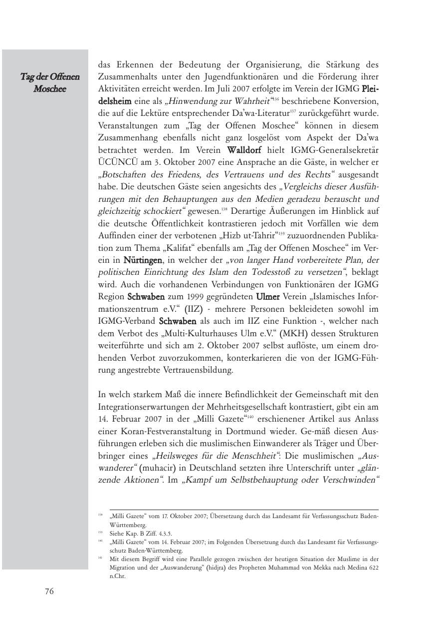 Seite 77 des Verfassungsschutzbericht 2007 Baden-Württemberg