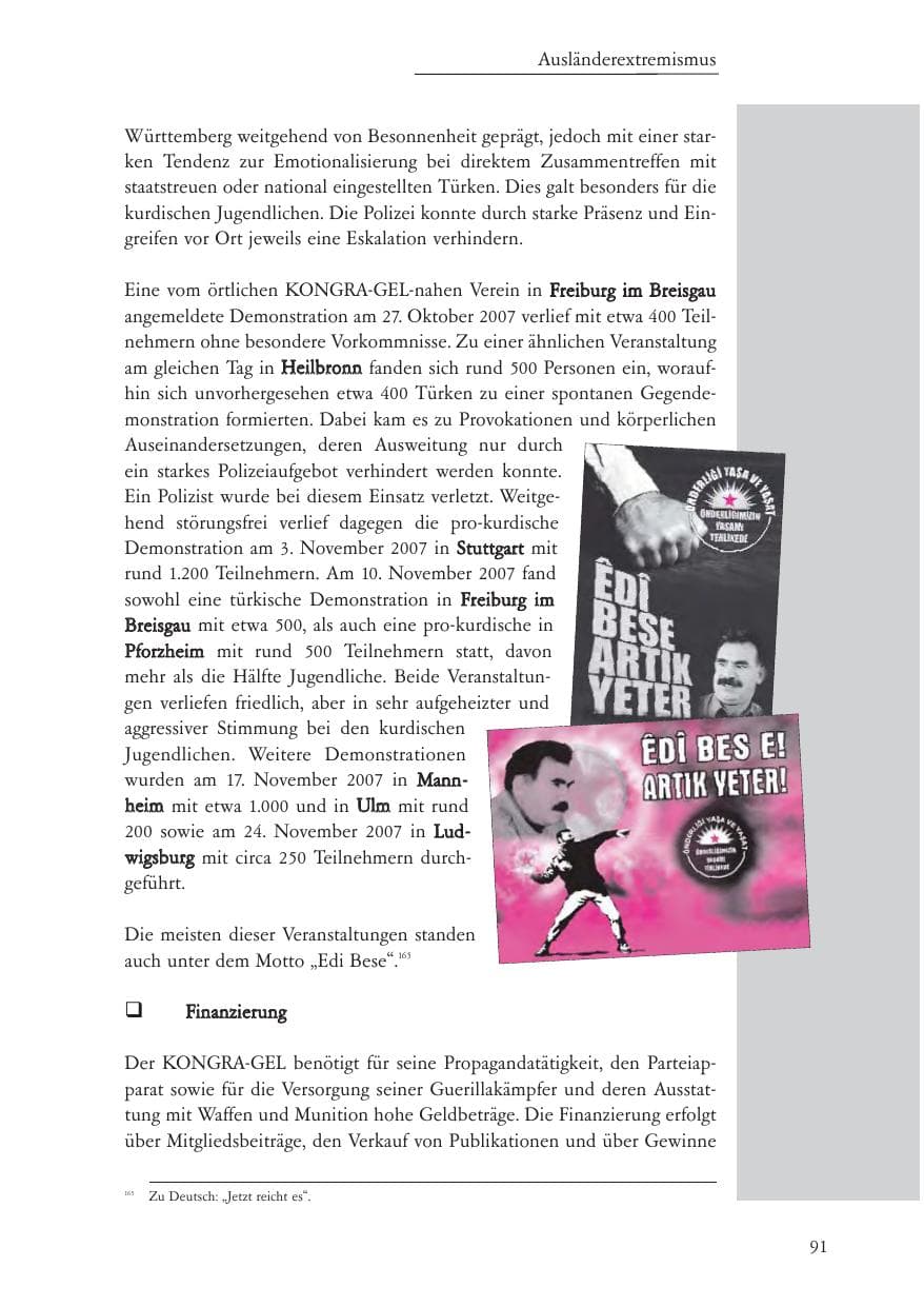 Seite 92 des Verfassungsschutzbericht 2007 Baden-Württemberg
