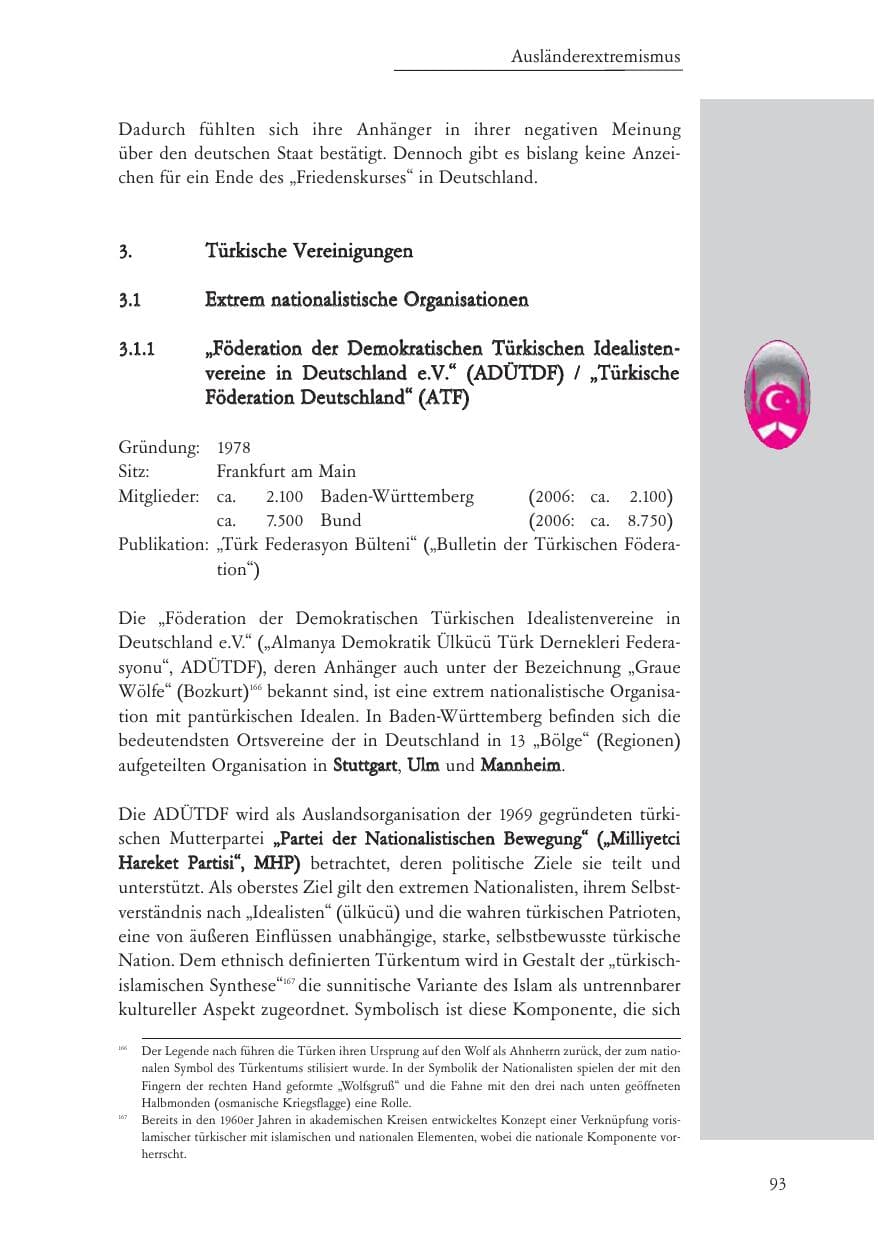 Seite 94 des Verfassungsschutzbericht 2007 Baden-Württemberg