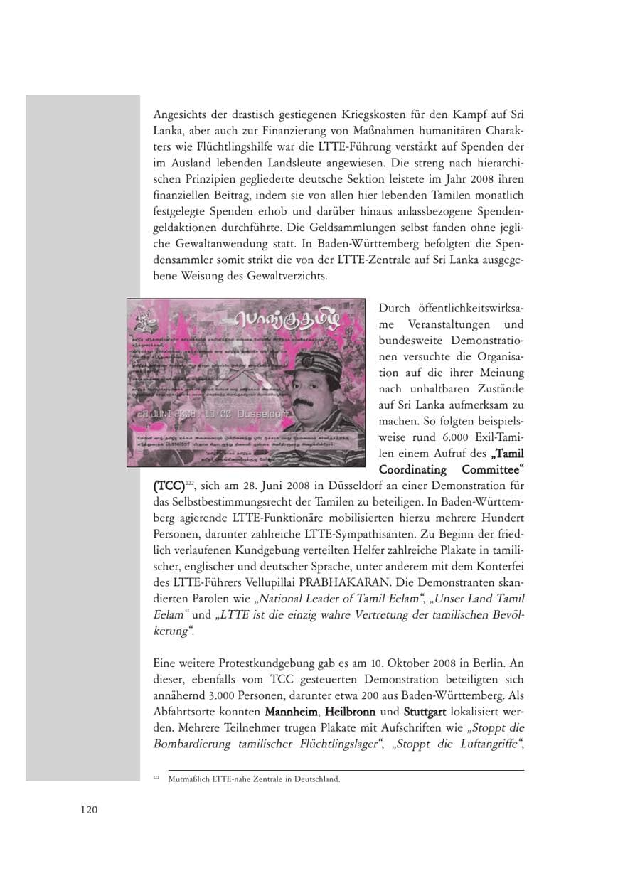 Seite 120 des Verfassungsschutzbericht 2008 Baden-Württemberg