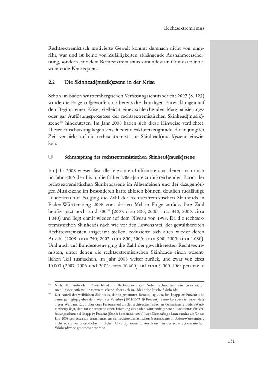 Seite 131 des Verfassungsschutzbericht 2008 Baden-Württemberg