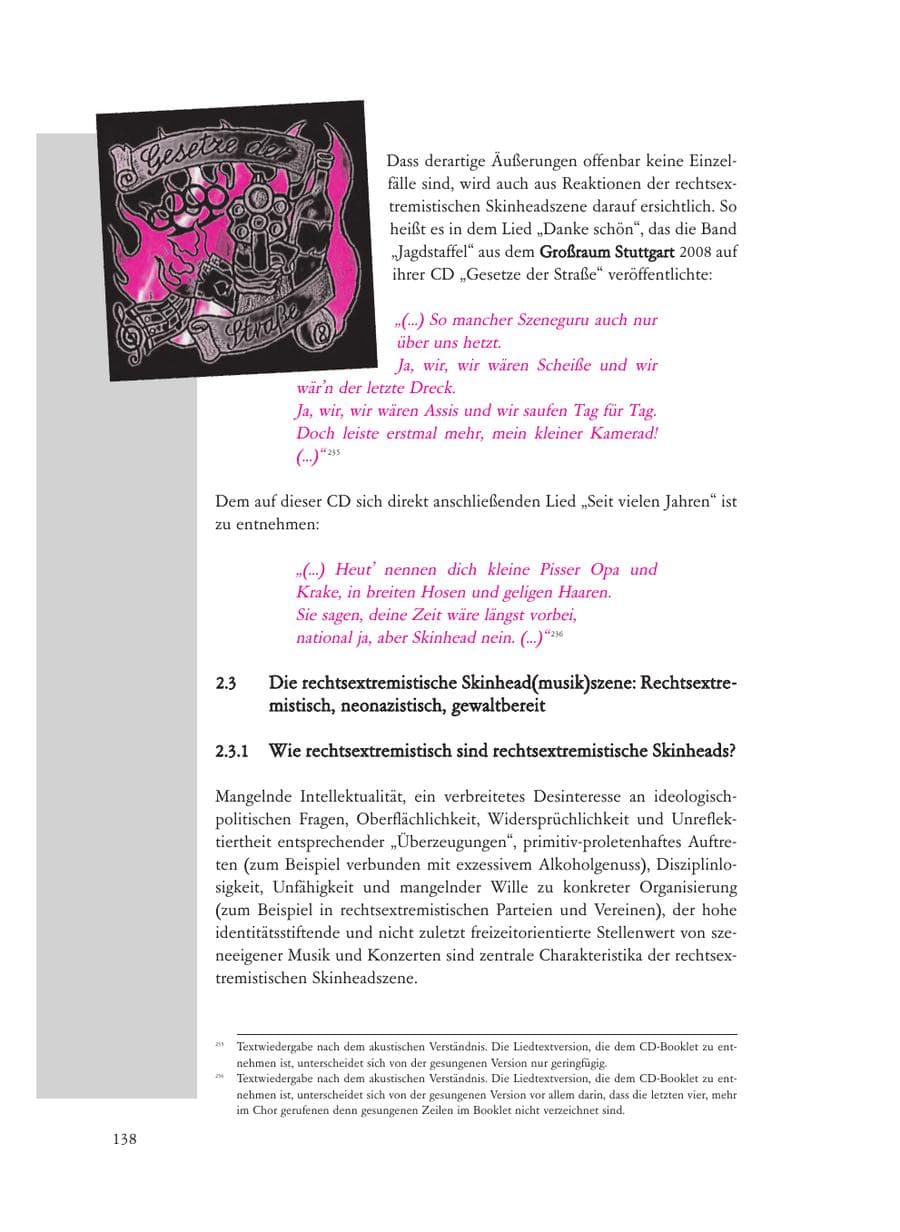 Seite 138 des Verfassungsschutzbericht 2008 Baden-Württemberg