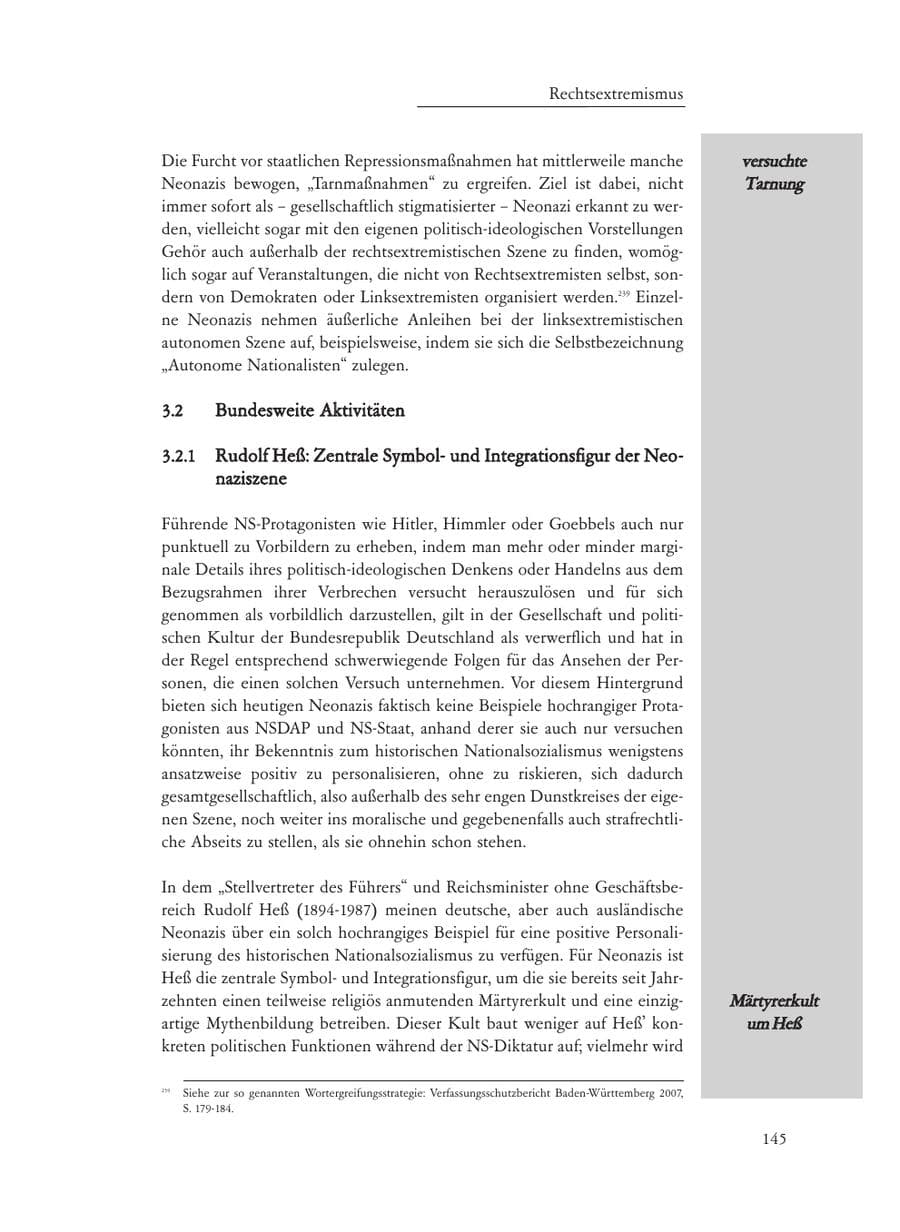 Seite 145 des Verfassungsschutzbericht 2008 Baden-Württemberg