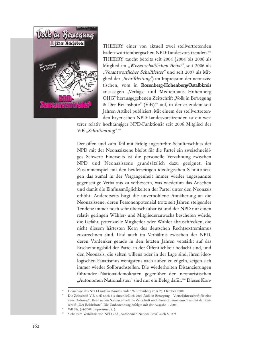 Seite 162 des Verfassungsschutzbericht 2008 Baden-Württemberg