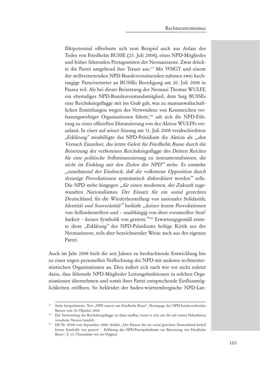 Seite 163 des Verfassungsschutzbericht 2008 Baden-Württemberg