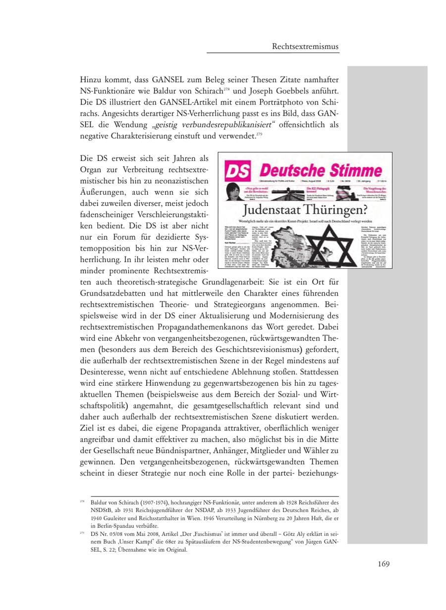 Seite 169 des Verfassungsschutzbericht 2008 Baden-Württemberg