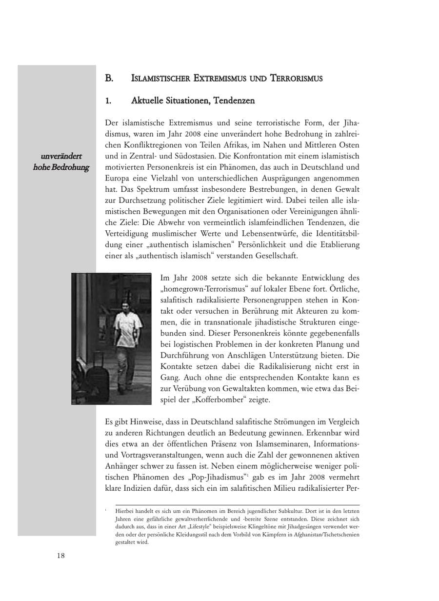 Seite 18 des Verfassungsschutzbericht 2008 Baden-Württemberg
