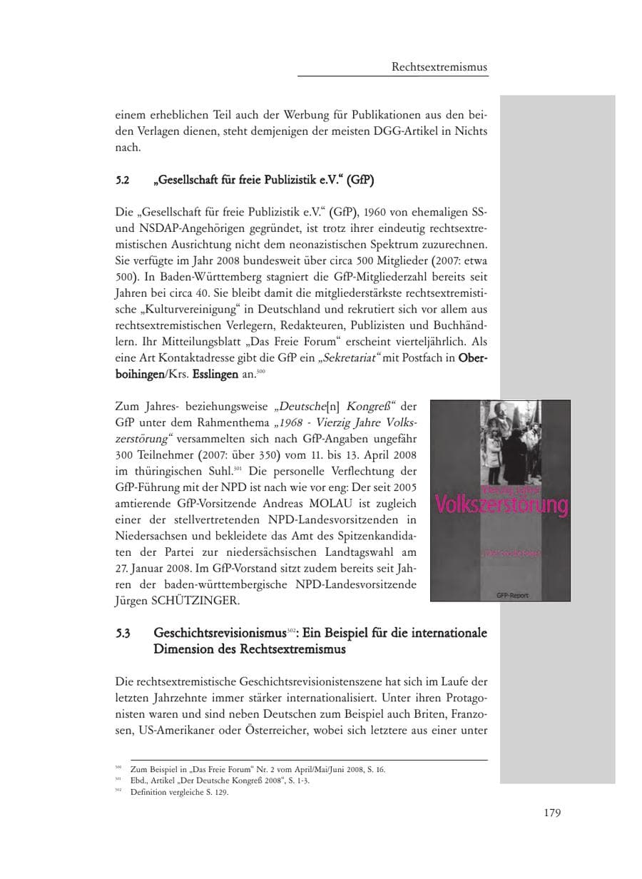 Seite 179 des Verfassungsschutzbericht 2008 Baden-Württemberg
