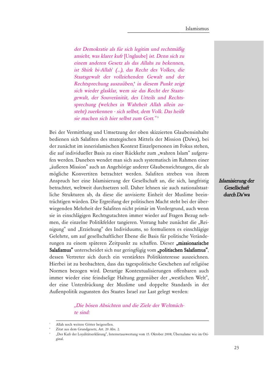 Seite 23 des Verfassungsschutzbericht 2008 Baden-Württemberg
