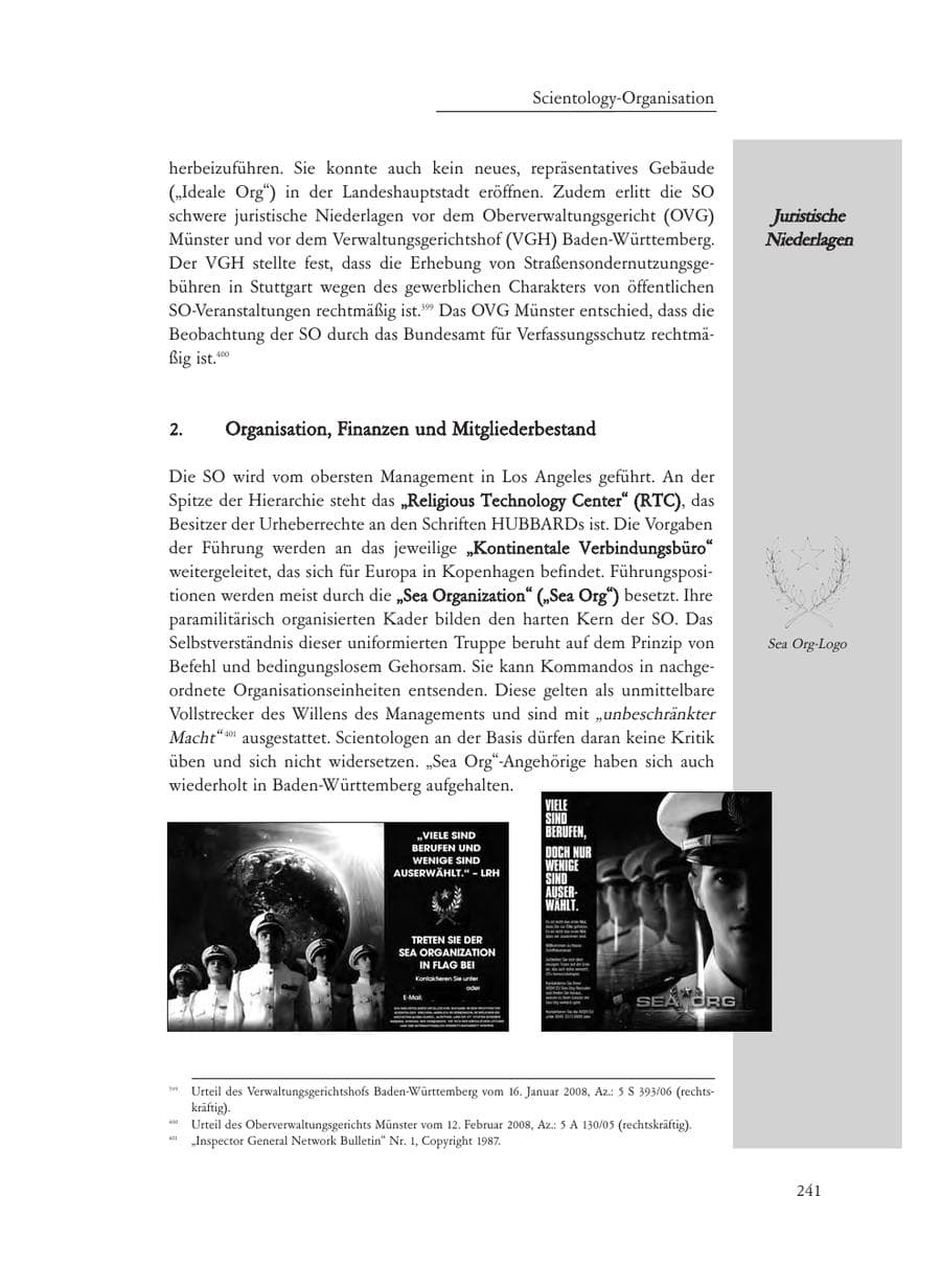 Seite 241 des Verfassungsschutzbericht 2008 Baden-Württemberg