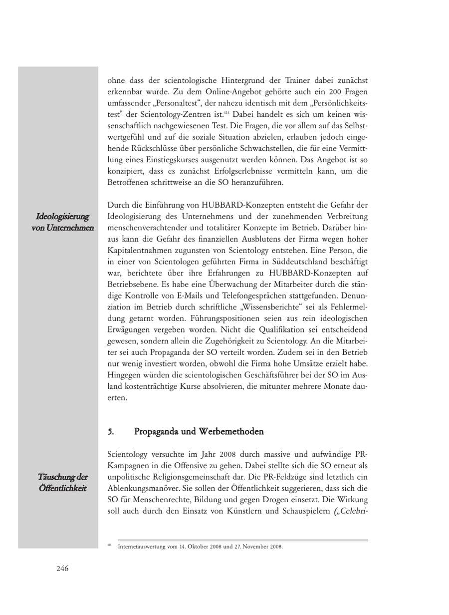 Seite 246 des Verfassungsschutzbericht 2008 Baden-Württemberg