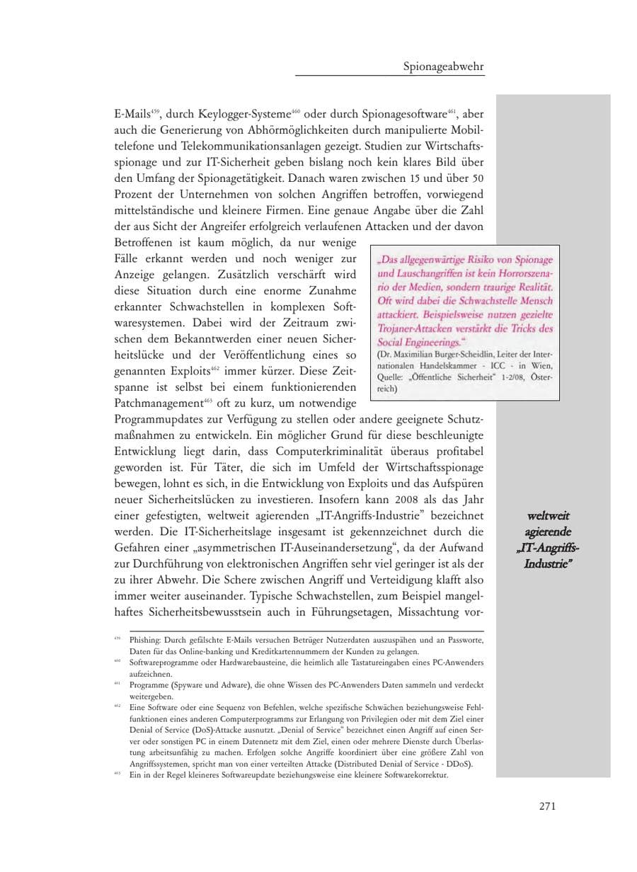 Seite 271 des Verfassungsschutzbericht 2008 Baden-Württemberg