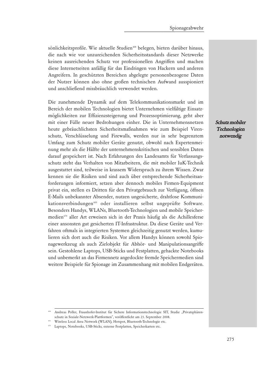 Seite 275 des Verfassungsschutzbericht 2008 Baden-Württemberg