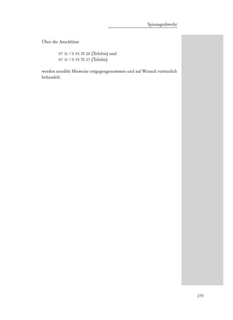 Seite 279 des Verfassungsschutzbericht 2008 Baden-Württemberg