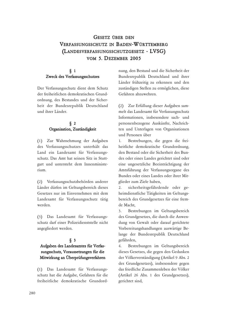 Seite 280 des Verfassungsschutzbericht 2008 Baden-Württemberg