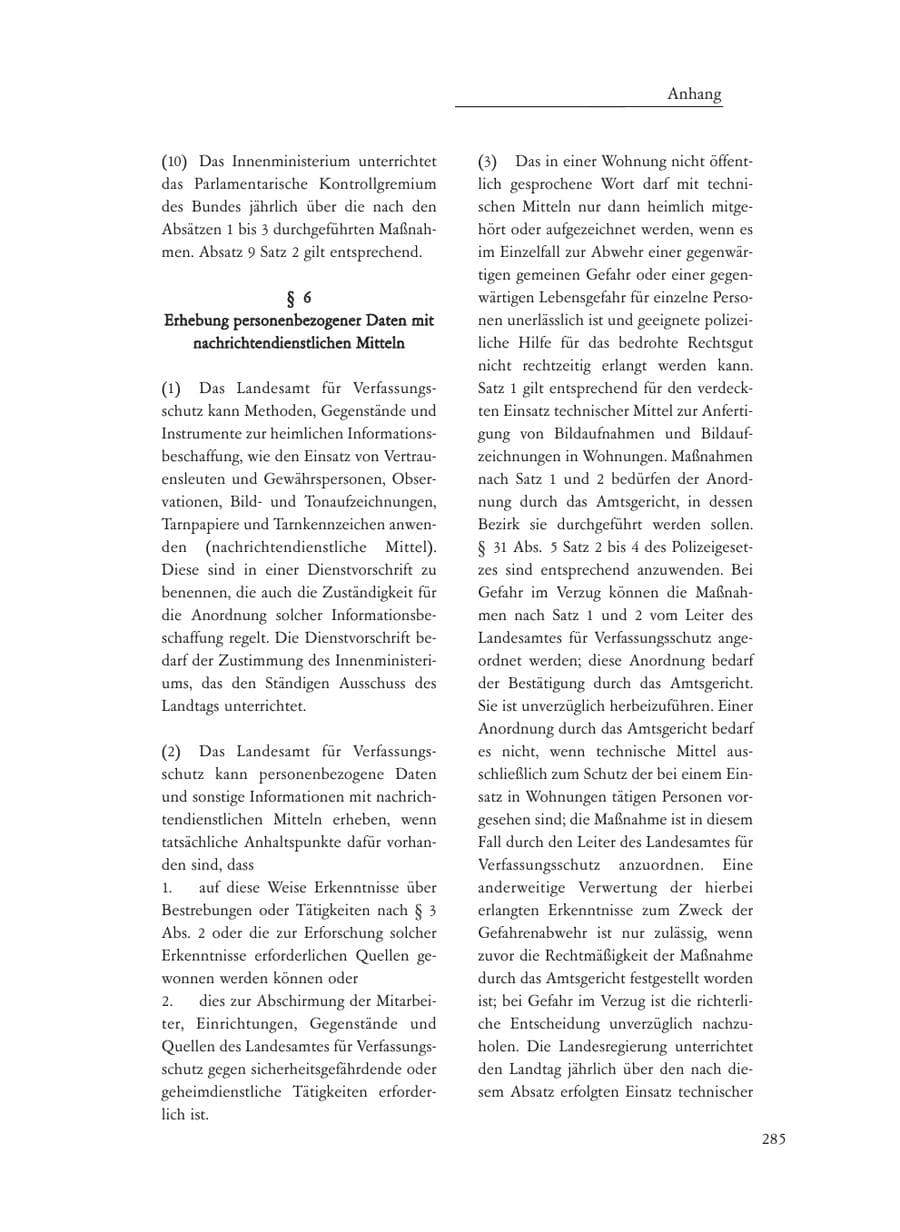Seite 285 des Verfassungsschutzbericht 2008 Baden-Württemberg