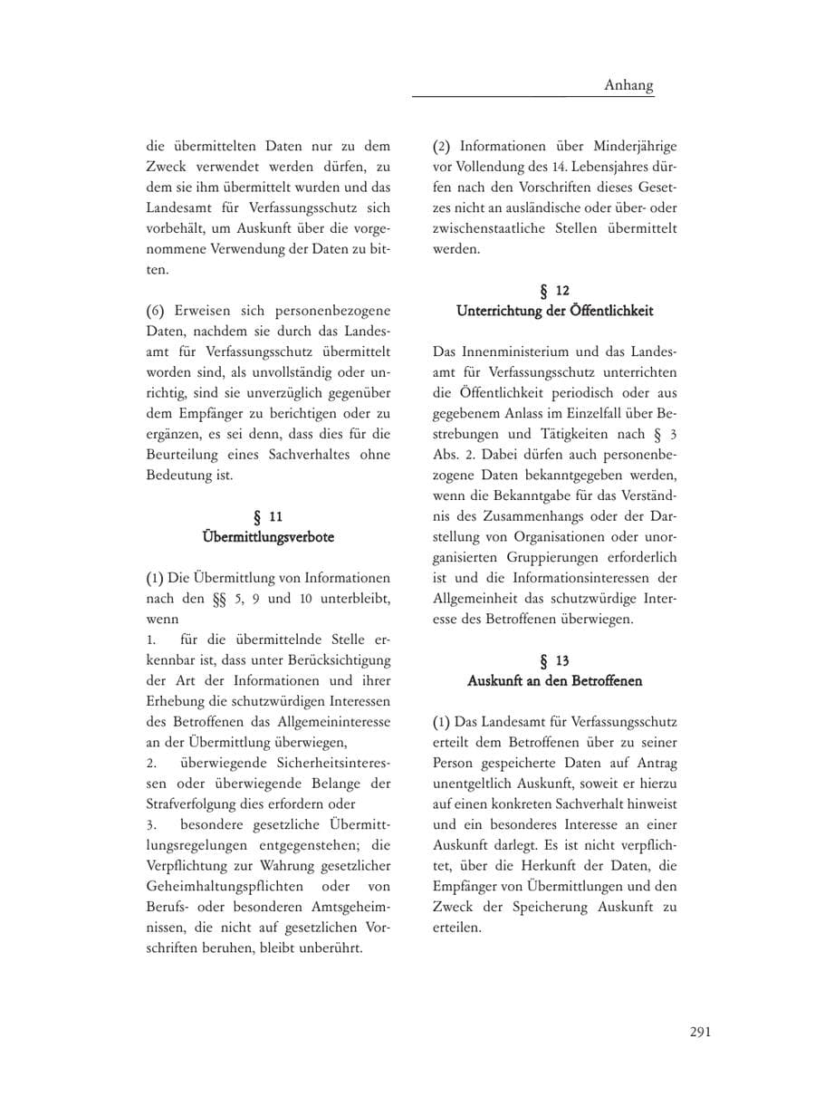 Seite 291 des Verfassungsschutzbericht 2008 Baden-Württemberg