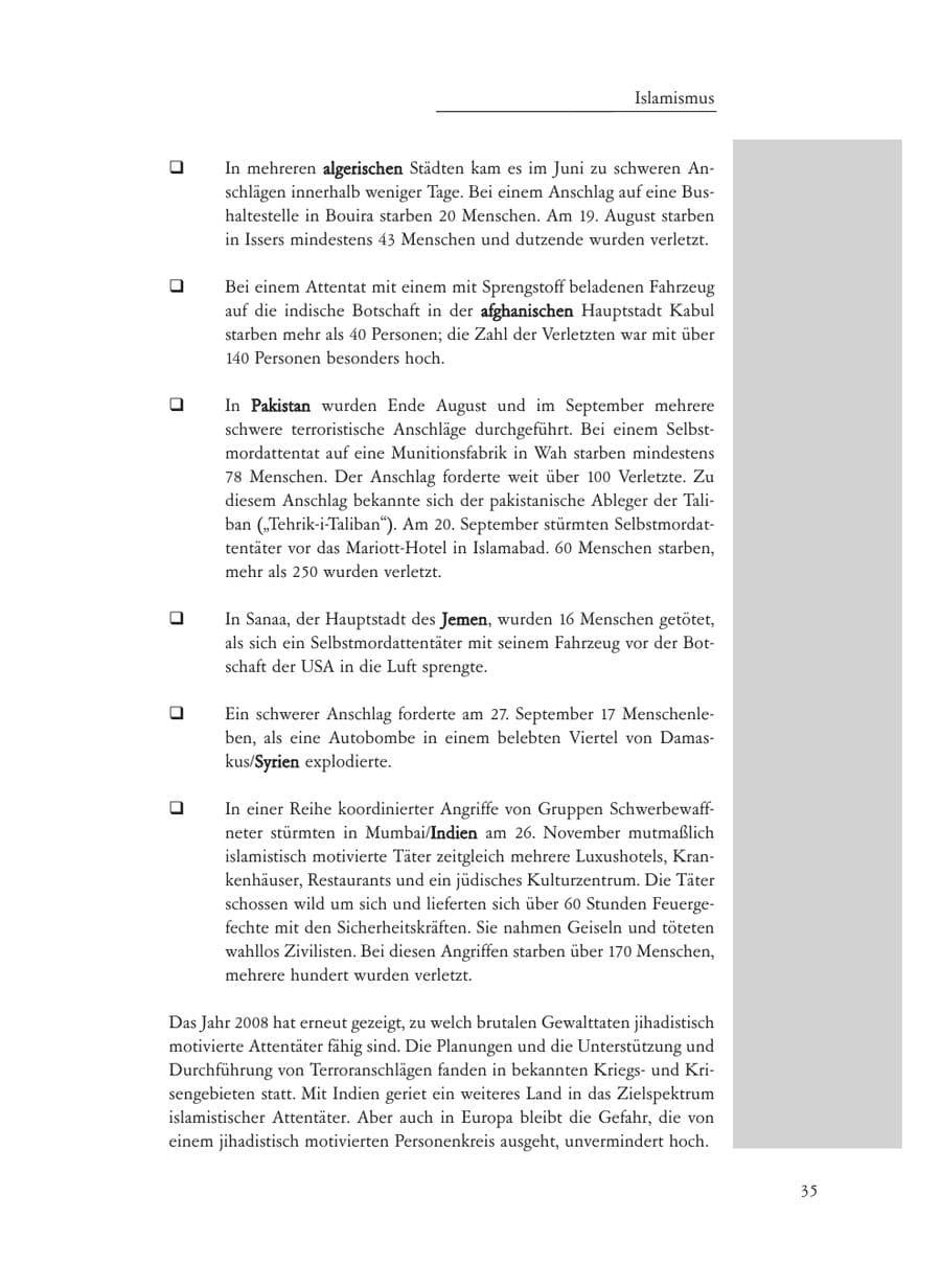 Seite 35 des Verfassungsschutzbericht 2008 Baden-Württemberg