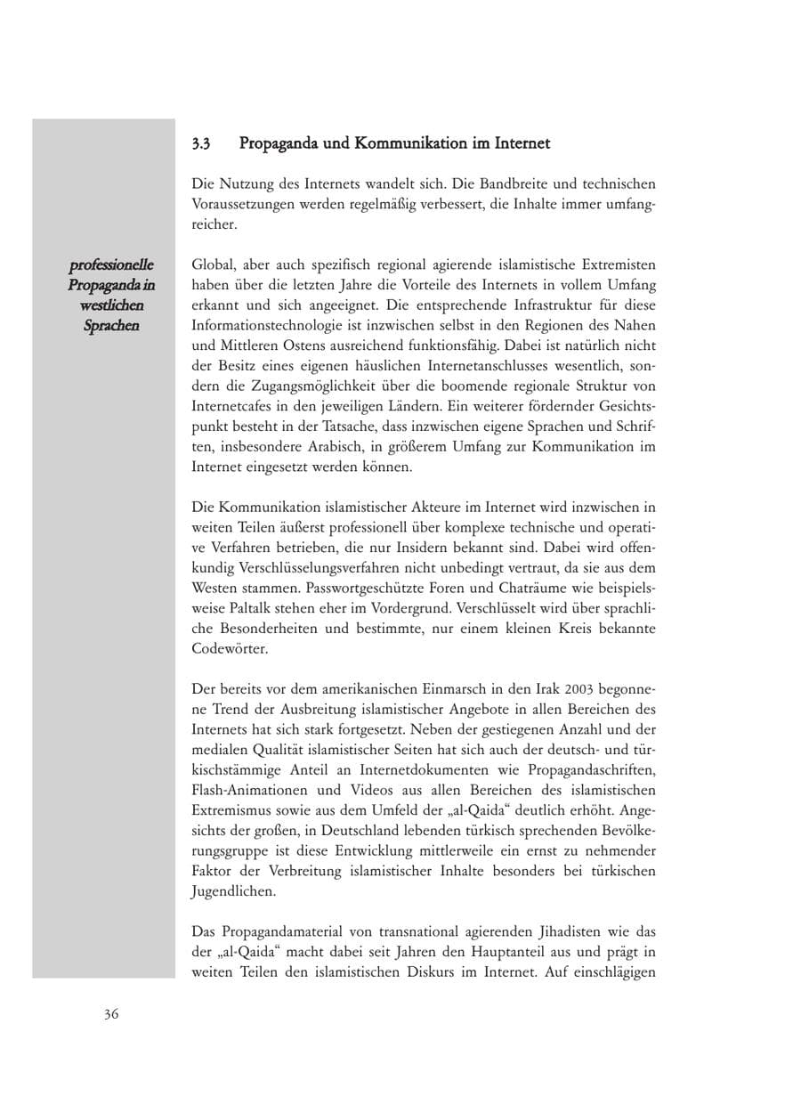 Seite 36 des Verfassungsschutzbericht 2008 Baden-Württemberg