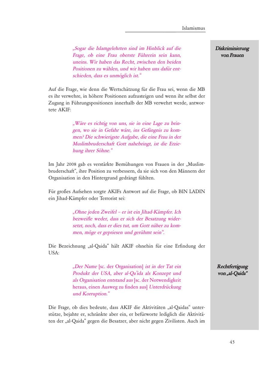 Seite 45 des Verfassungsschutzbericht 2008 Baden-Württemberg