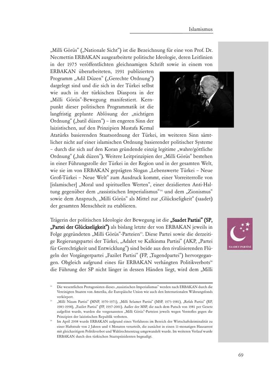 Seite 69 des Verfassungsschutzbericht 2008 Baden-Württemberg