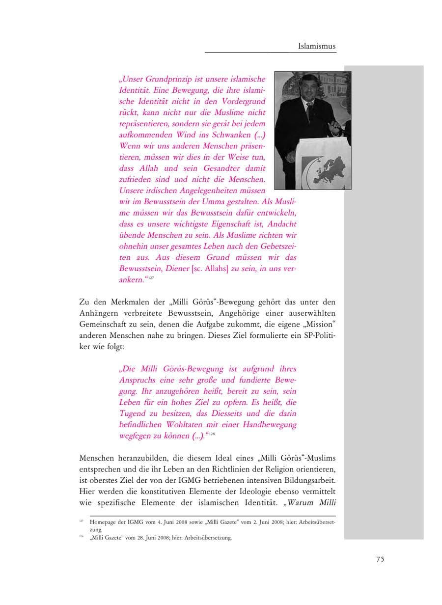 Seite 75 des Verfassungsschutzbericht 2008 Baden-Württemberg