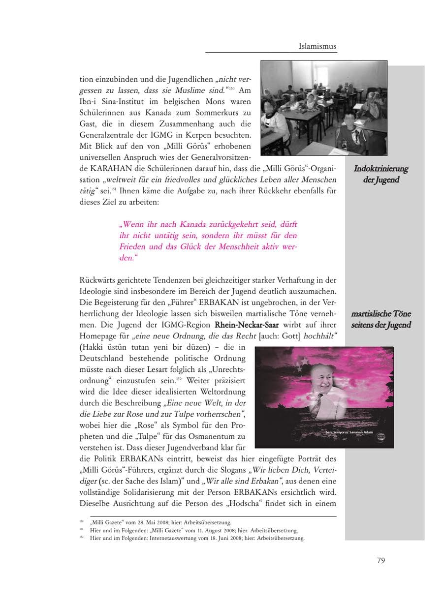 Seite 79 des Verfassungsschutzbericht 2008 Baden-Württemberg