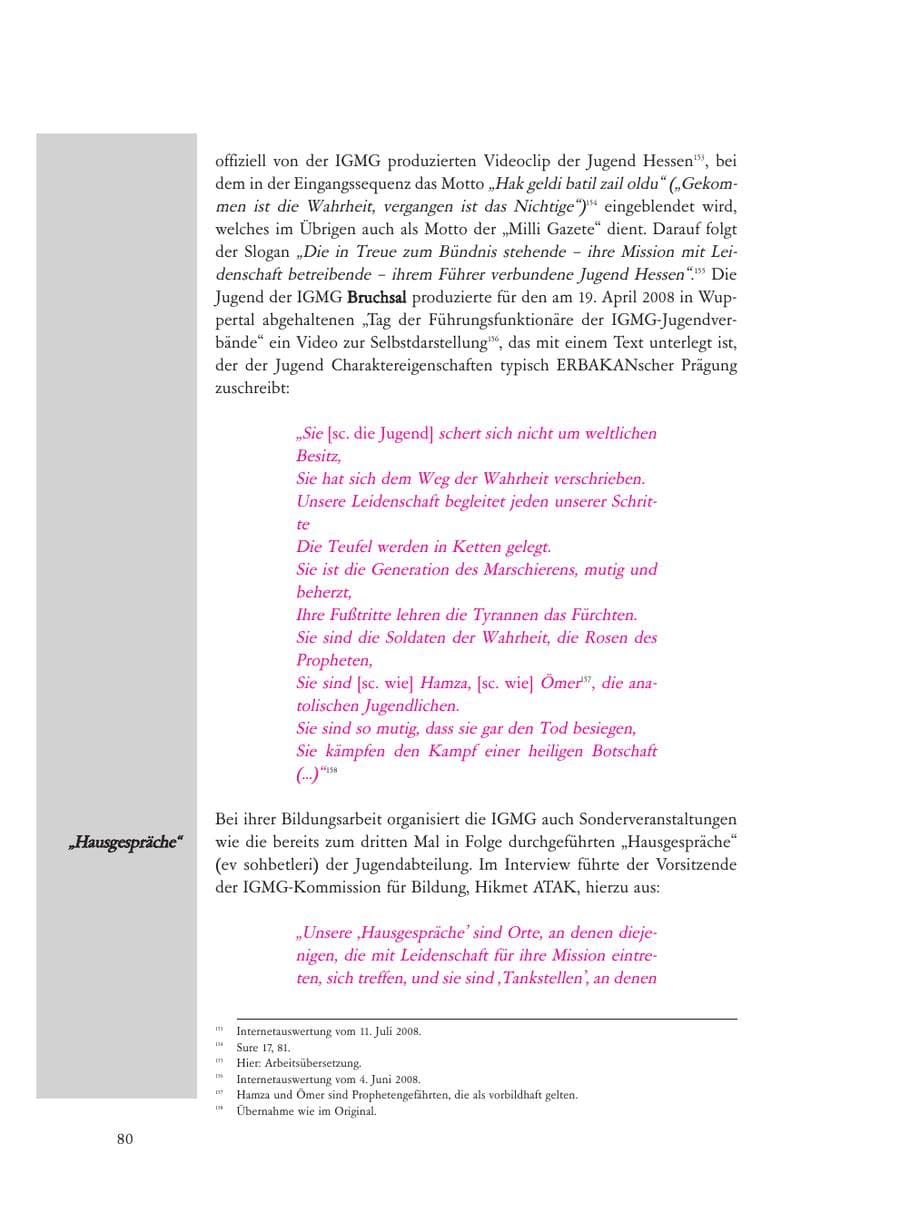 Seite 80 des Verfassungsschutzbericht 2008 Baden-Württemberg