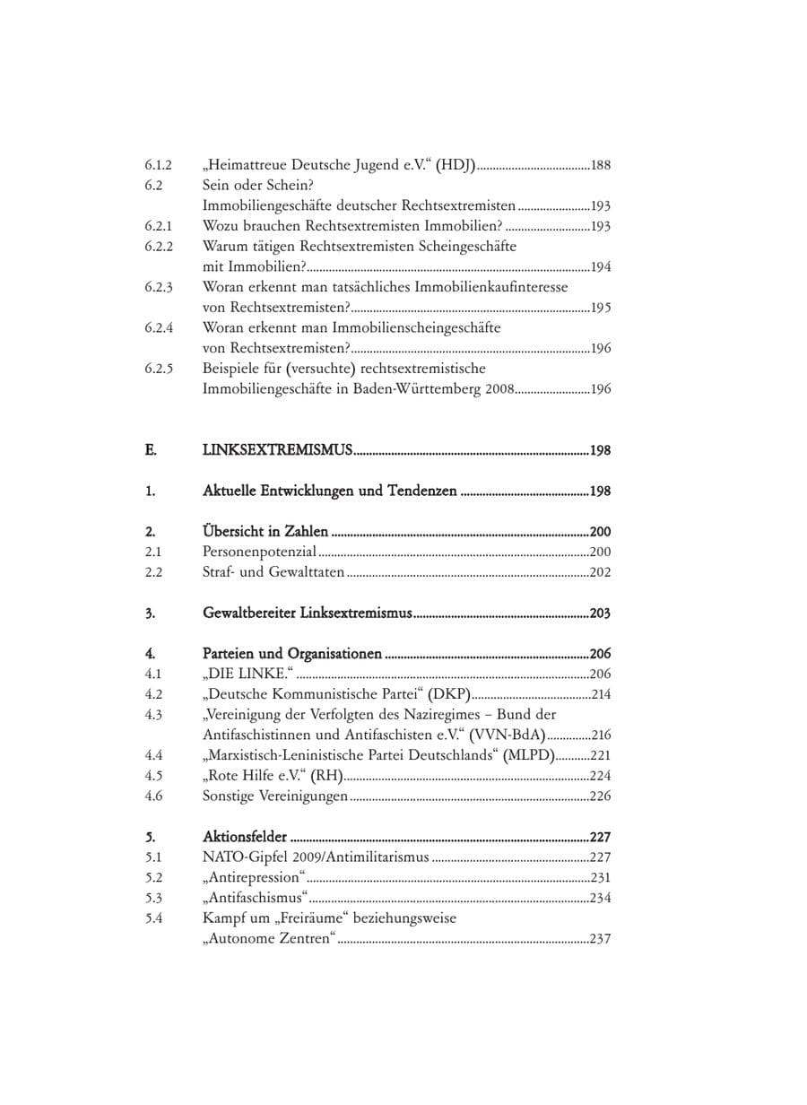 Seite 9 des Verfassungsschutzbericht 2008 Baden-Württemberg