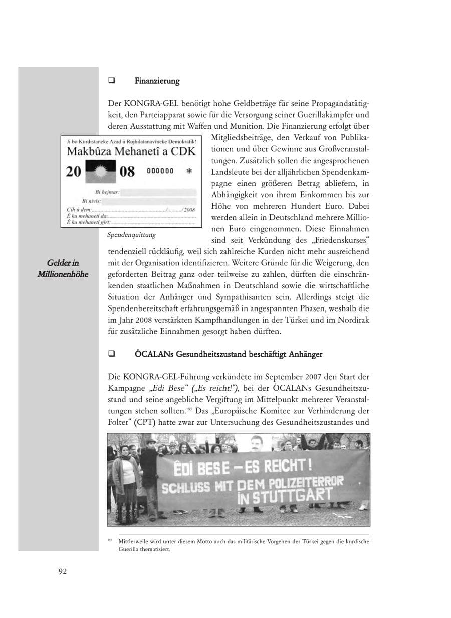 Seite 92 des Verfassungsschutzbericht 2008 Baden-Württemberg