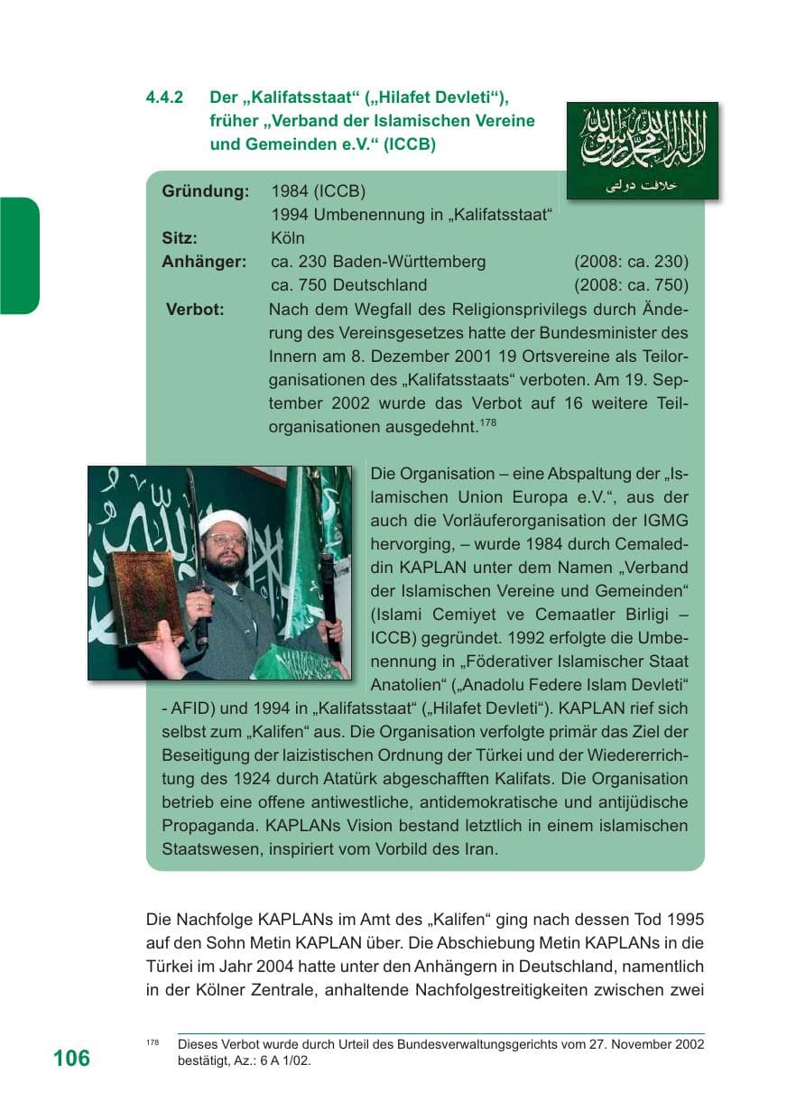 Seite 107 des Verfassungsschutzbericht 2009 Baden-Württemberg