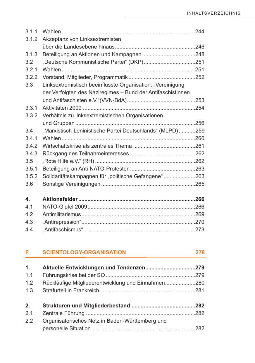 Seite 12 des Verfassungsschutzbericht 2009 Baden-Württemberg