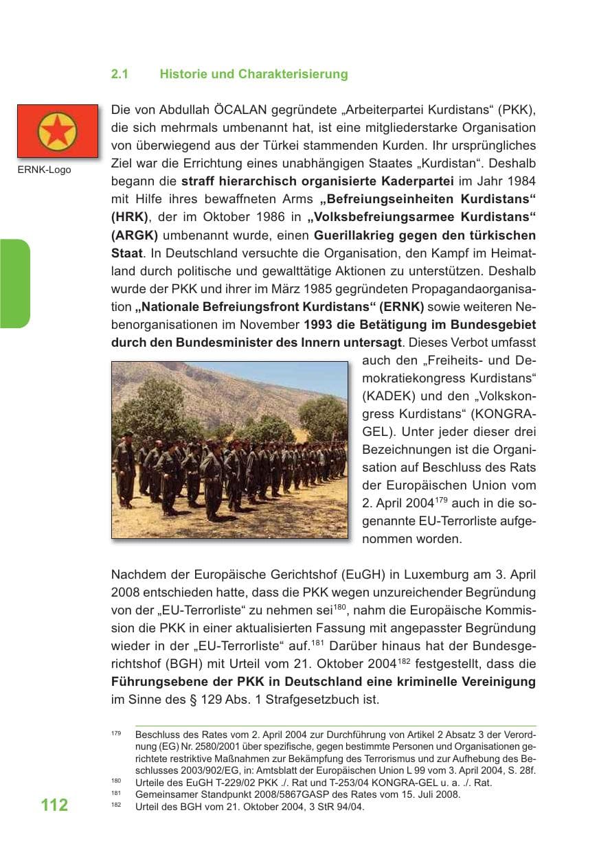 Seite 113 des Verfassungsschutzbericht 2009 Baden-Württemberg