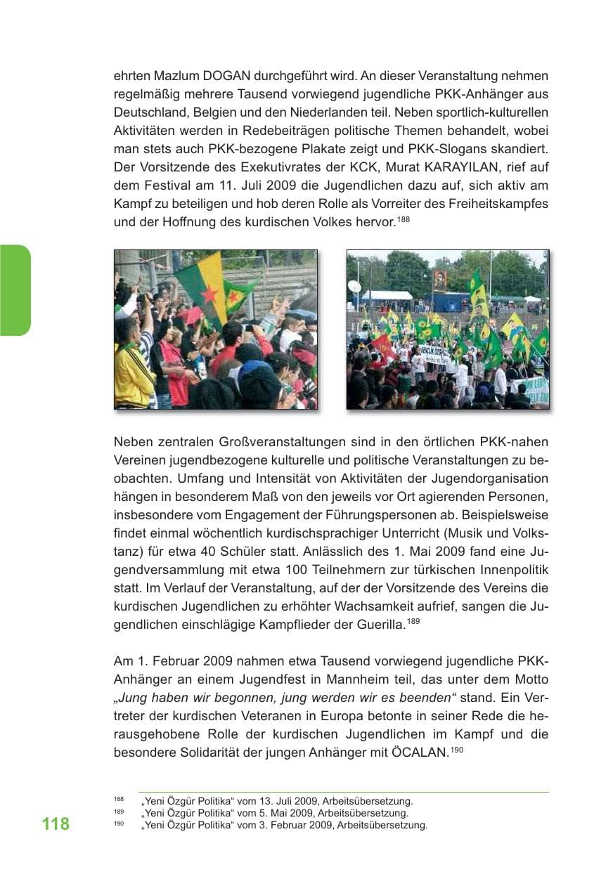 Seite 119 des Verfassungsschutzbericht 2009 Baden-Württemberg