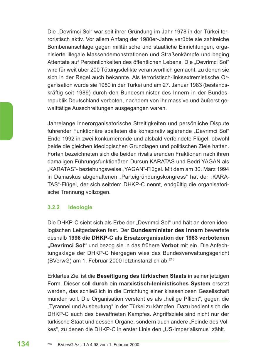 Seite 135 des Verfassungsschutzbericht 2009 Baden-Württemberg