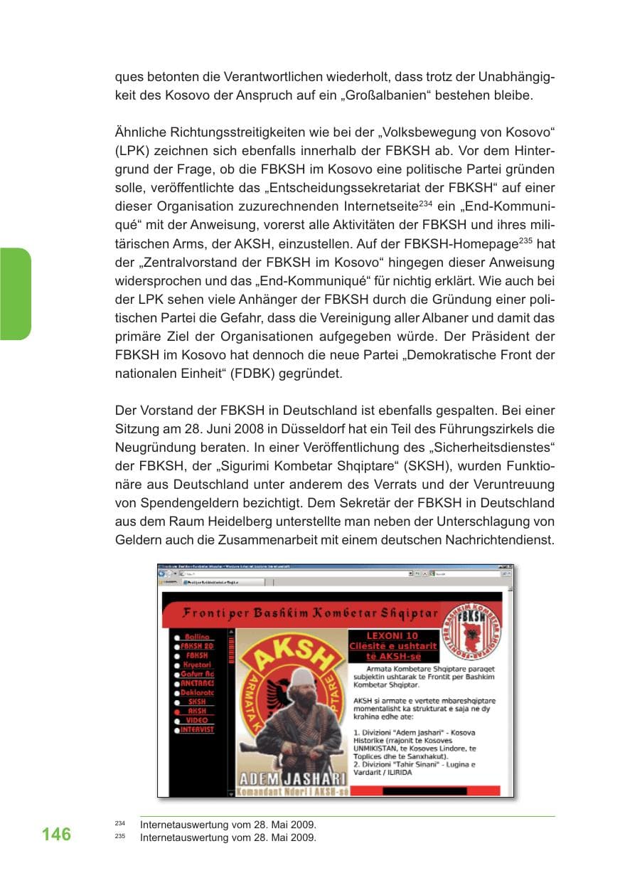 Seite 147 des Verfassungsschutzbericht 2009 Baden-Württemberg