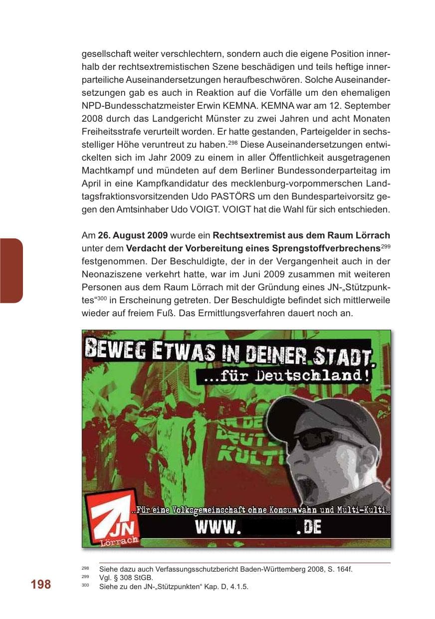 Seite 199 des Verfassungsschutzbericht 2009 Baden-Württemberg