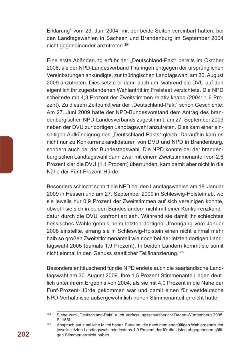 Seite 203 des Verfassungsschutzbericht 2009 Baden-Württemberg