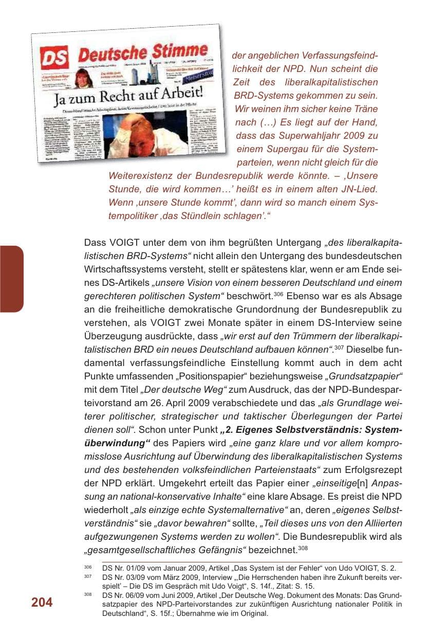 Seite 205 des Verfassungsschutzbericht 2009 Baden-Württemberg